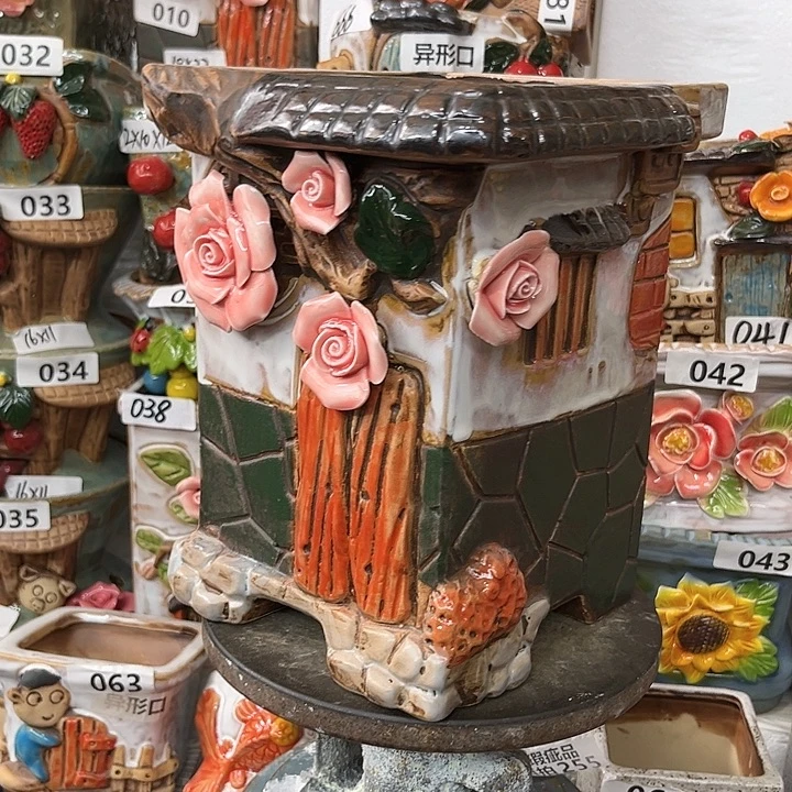 粗陶材质多肉花盆发颜色深点