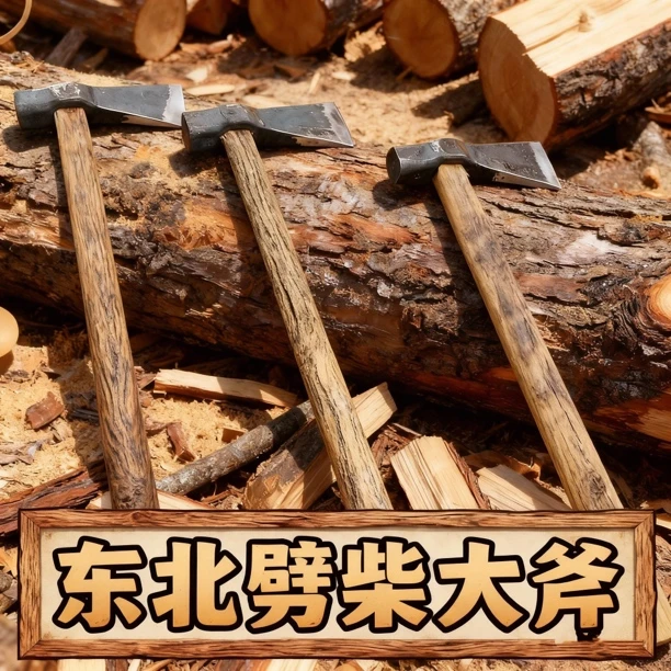 劈柴神器家用农村木柄全钢锻打高锰钢砍柴斧头斧子家用砍柴神器