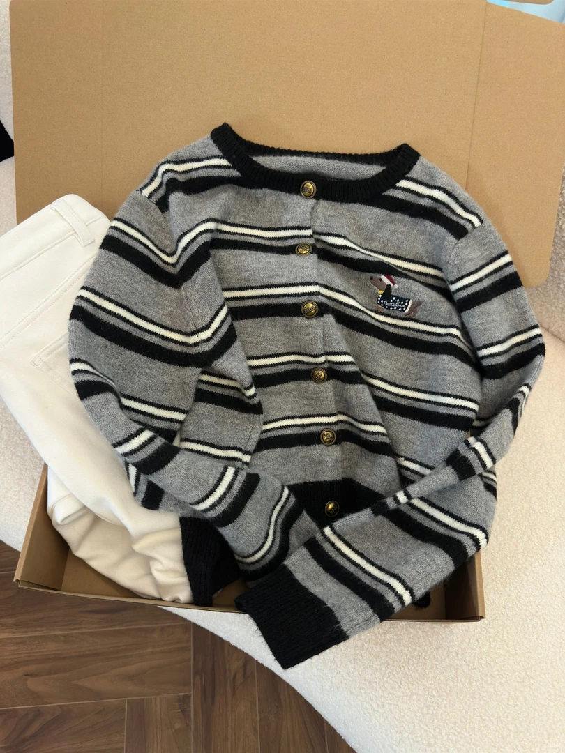 新KAISIO早春开衫条纹时尚上衣百搭2418520