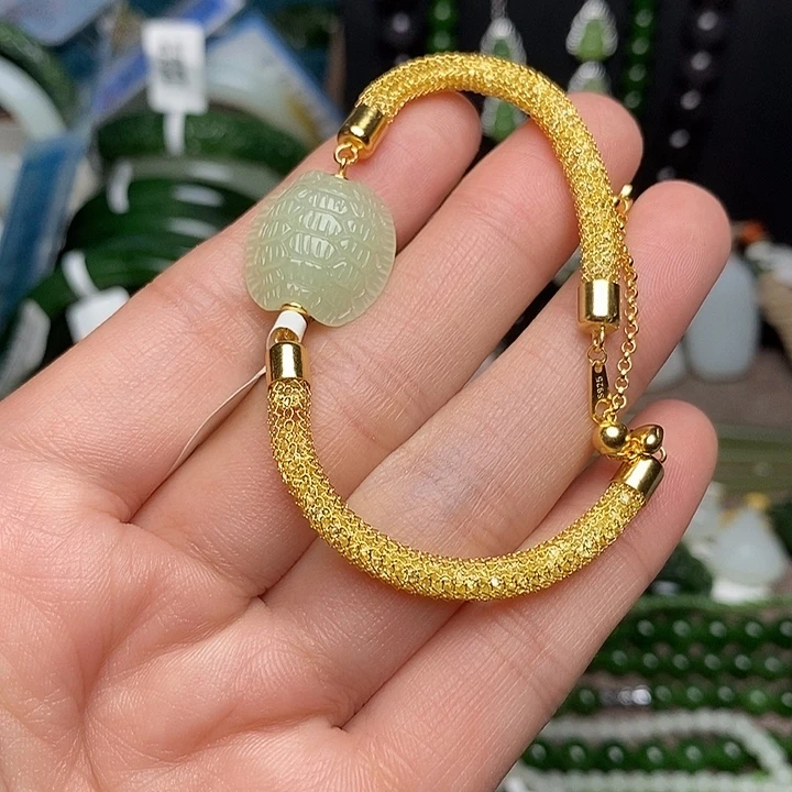 和田玉银S925镶嵌手链