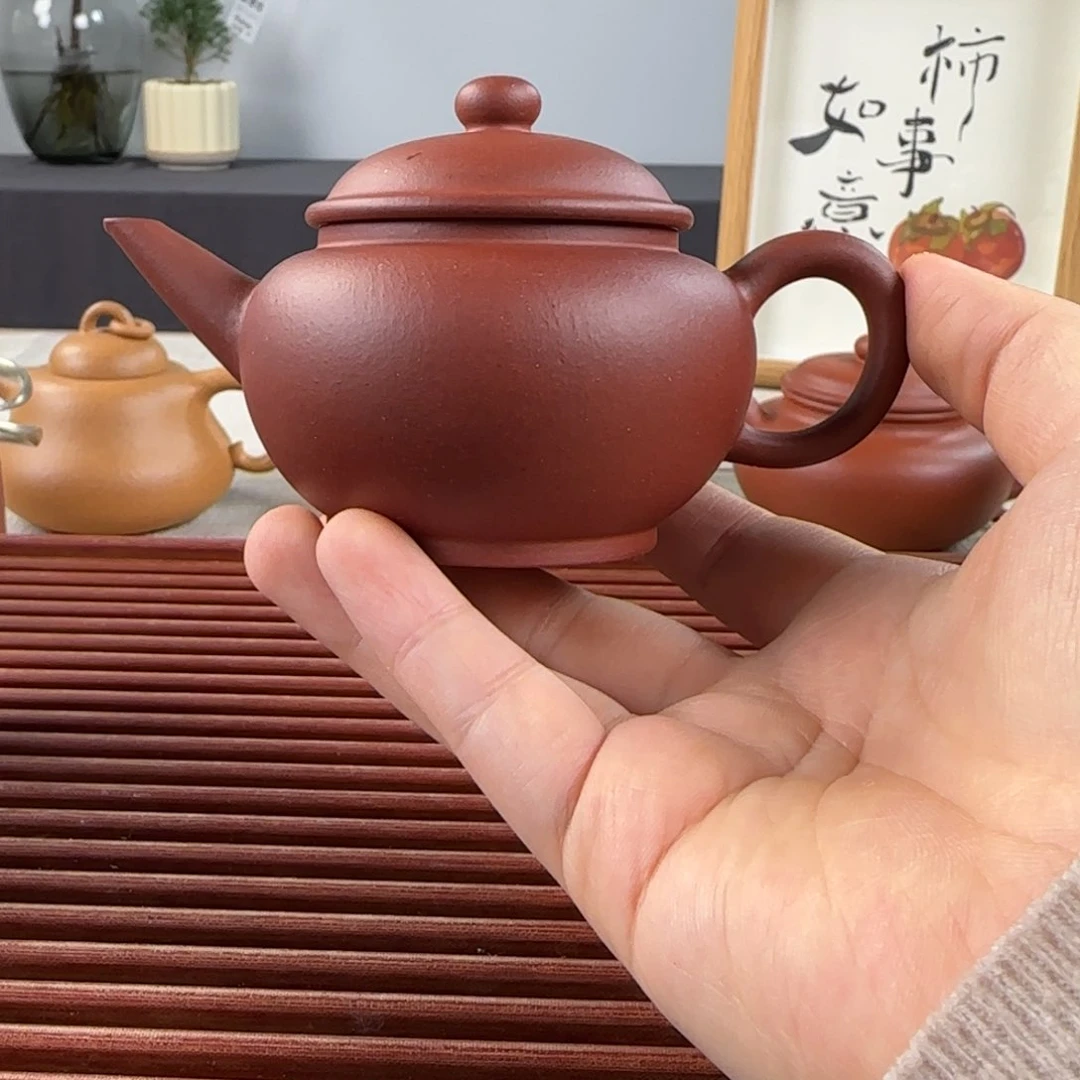 紫砂茶壶沈**.微瑕水平红皮龙