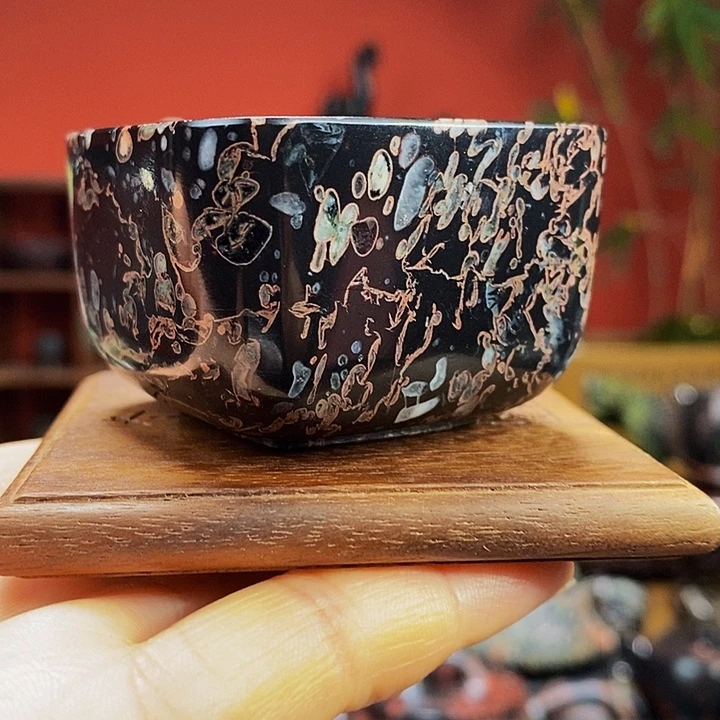 梅花玉精美梅花四方杯