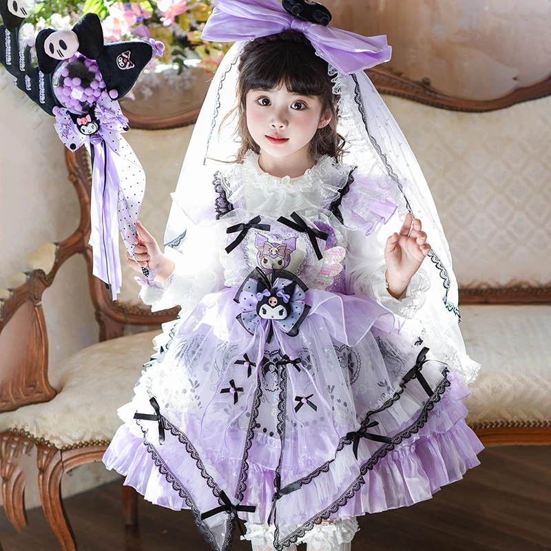 女童秋冬库洛米公主裙  2025新款洋气洛丽塔蓬蓬生日礼服连衣裙子