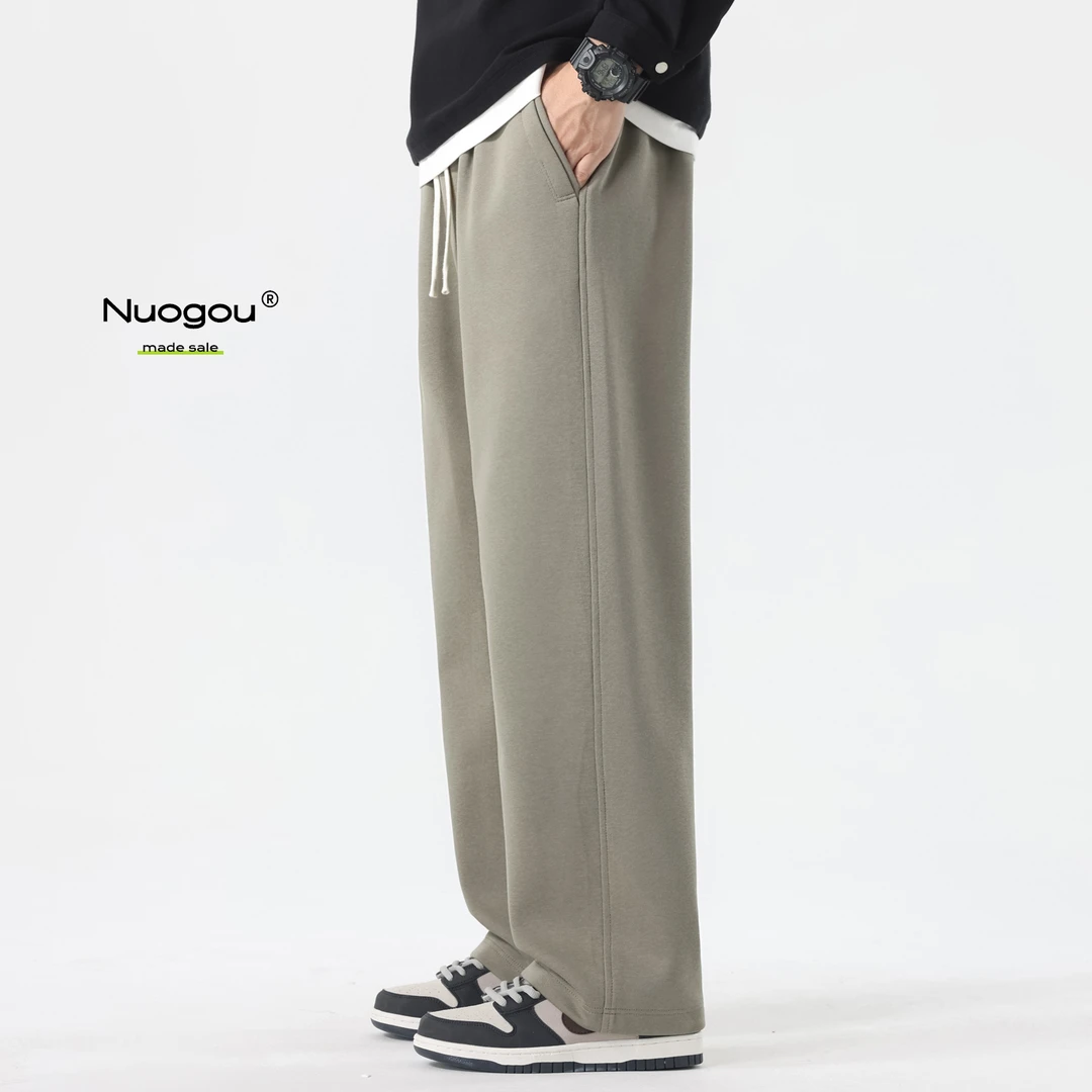 直筒裤子男款冬季新款潮流针织休闲长裤男士宽松高级垂感运动卫裤