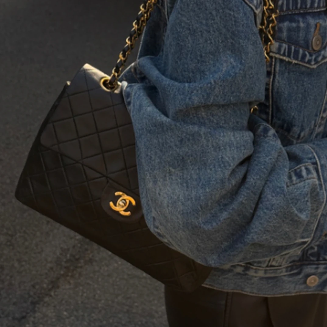 95新 Chanel/香奈儿 香奈儿黑金中古方胖子斜挎包