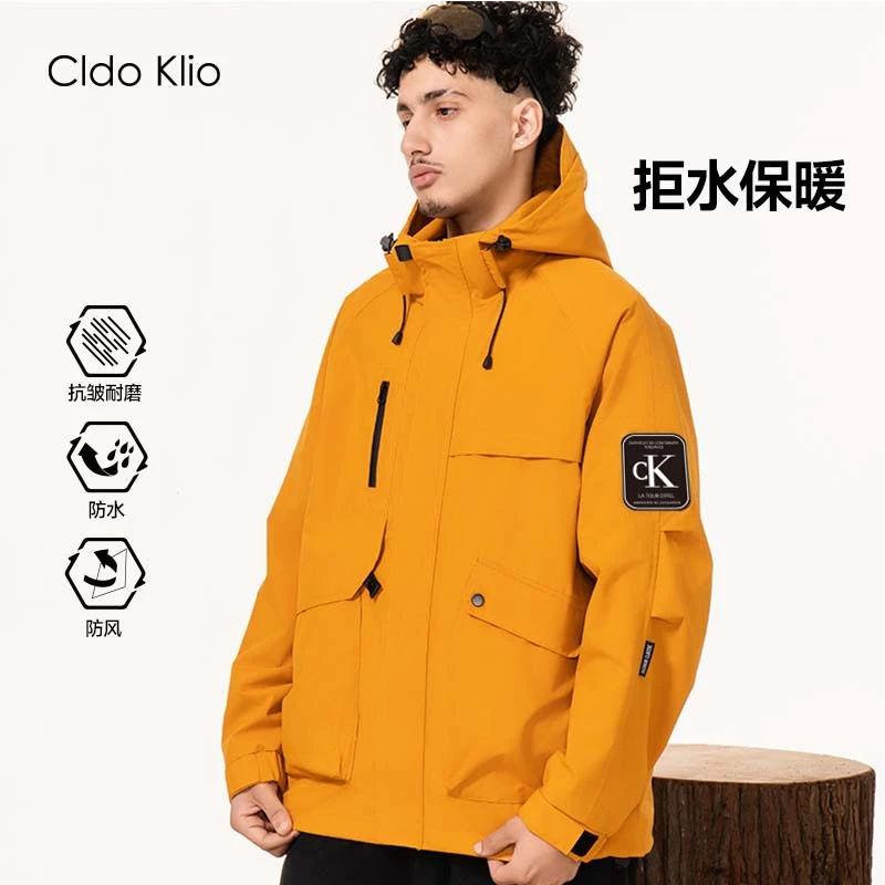 CK户外连帽夹克外套男女同款春秋季情侣百搭休闲运动服夹克