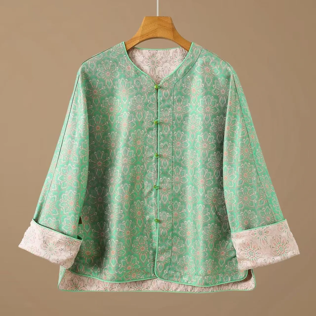 新中式春粉宋锦双面双穿外套0012