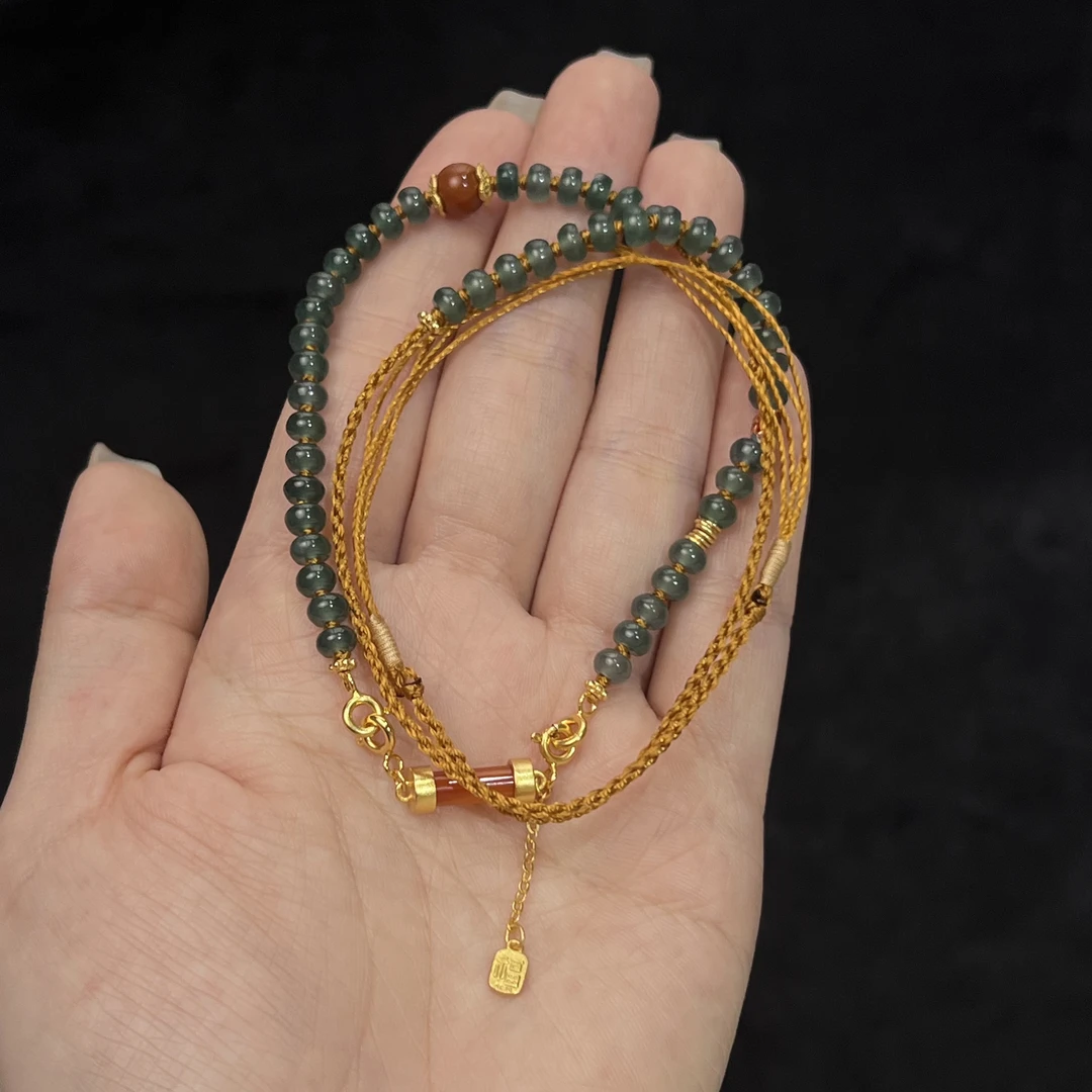 【睿泽鉴宝】S925翡翠算盘珠珠链 4*2 AE0823