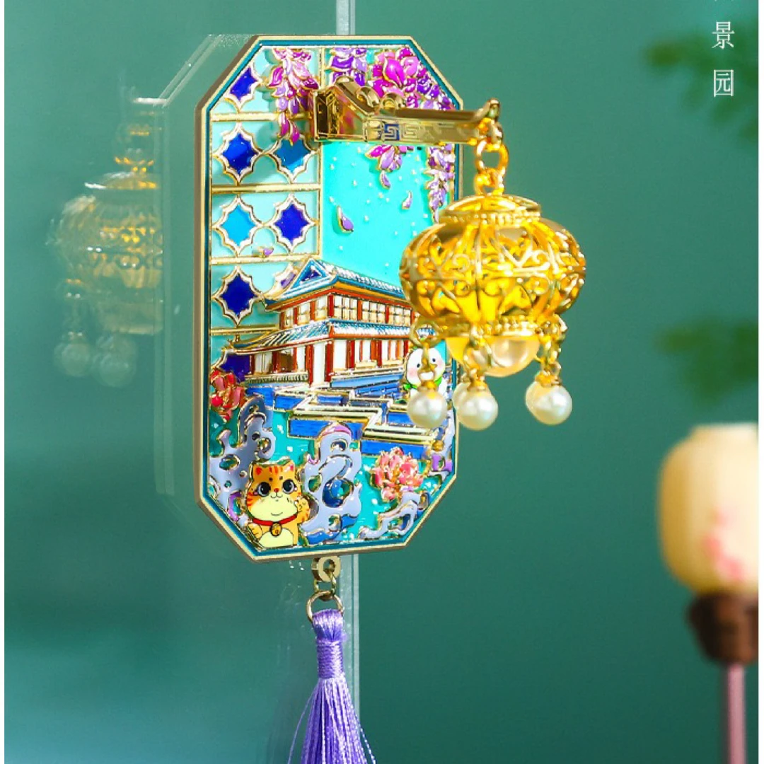 【金属四换】五路财神旋转长安四季拼图哈尔滨流沙杭州发光冰箱贴