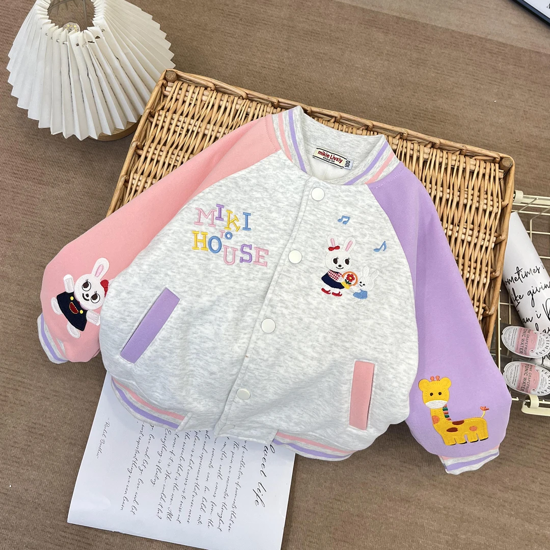 秋款miki刺绣小兔儿童棒球服36158