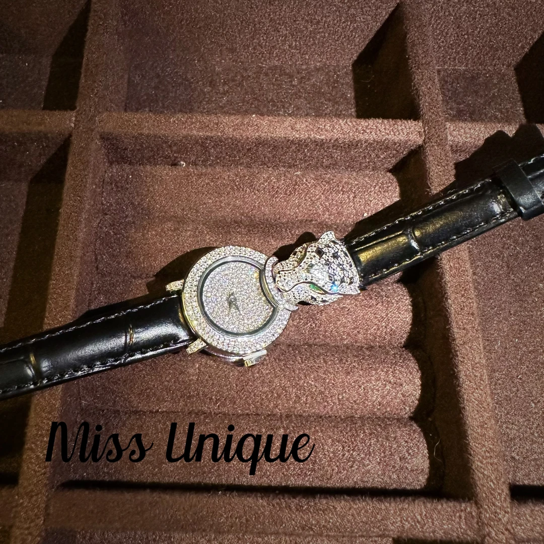 925银 D5177豹子头白色圆盘表带