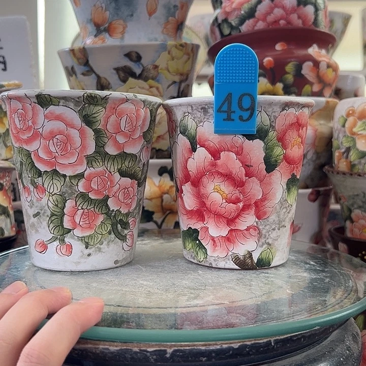 景德镇手绘花盆满38包邮偏远地区除外