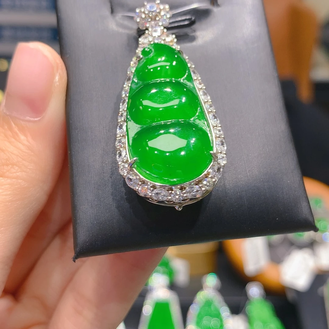 【闪购商品】翡翠银S925镶嵌颈饰5柒姐