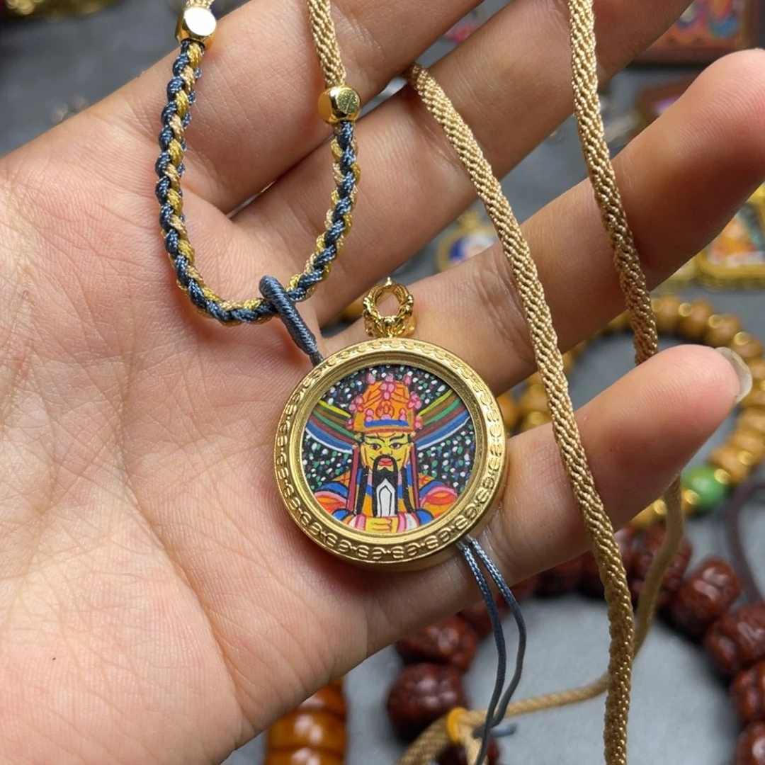 *****玻璃颈饰唐卡手绘男女同款