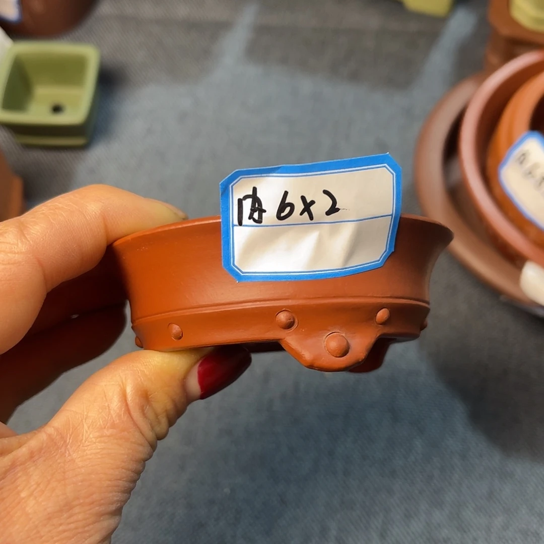 精选紫砂竹节小圆盆