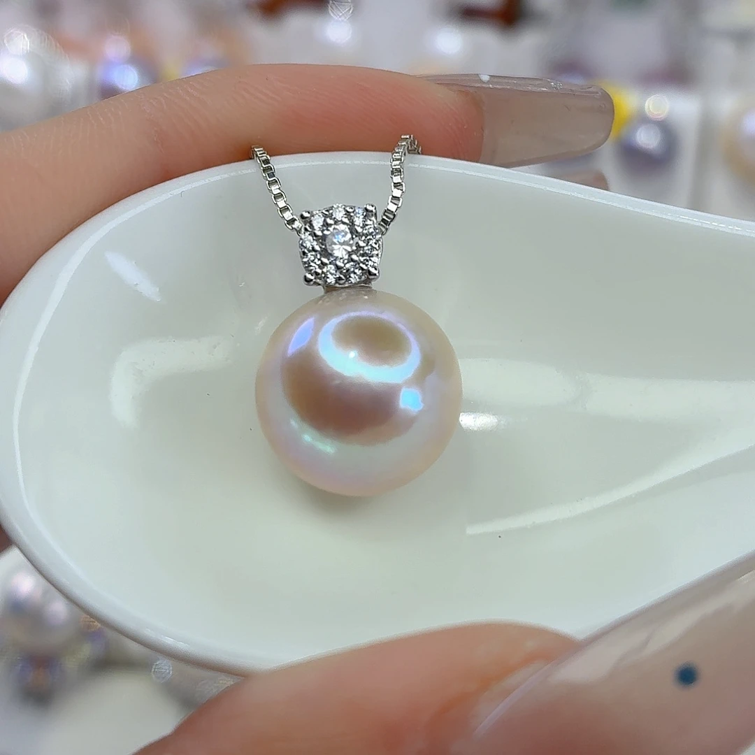 淡水珍珠银S925镶嵌颈饰