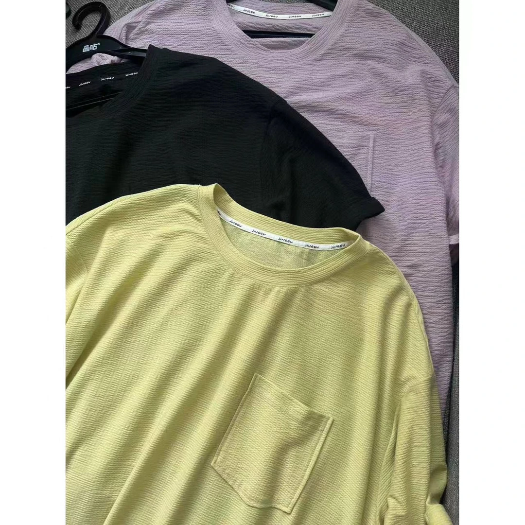 晶咕【随意T】圆领纯色短袖大版T恤