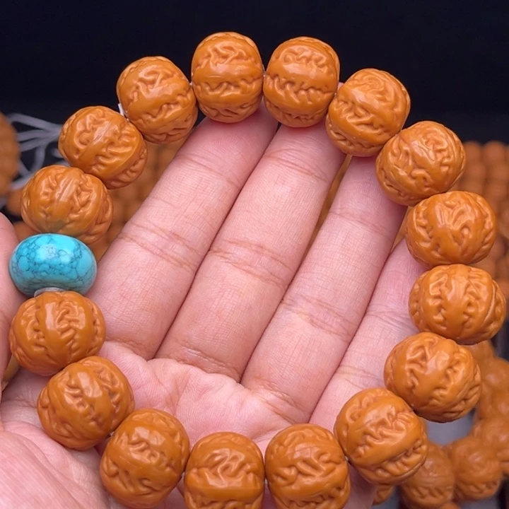 猴头核桃吊坠17麻花串绿