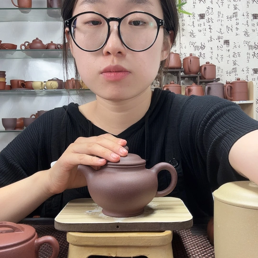 茶壶紫砂原矿鲨皮青掇只紫砂壶没礼盒260CC左右