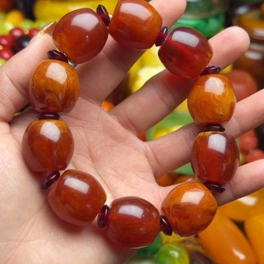 琥珀手串未镶嵌蜜蜡