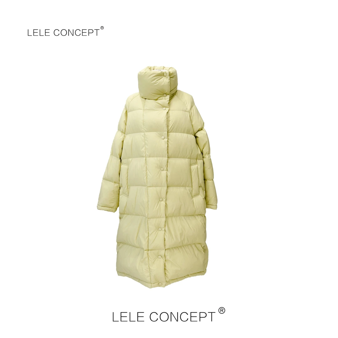 LELE CONCEPT｜【如一】彩色心情舒适鹅绒保暖羽绒服立领长款Y0391