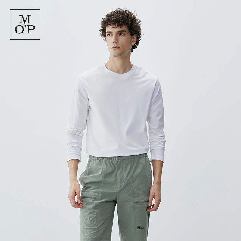 Marc O'Polo/MOP品牌经典系列莱卡面料圆领打底衫长袖T恤男女同款