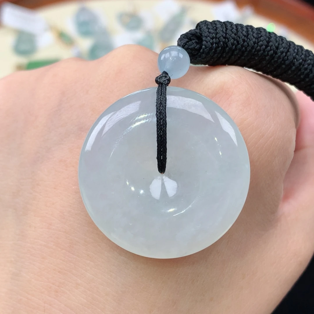 颈饰未镶嵌翡翠天然缅甸A货翡翠平安扣