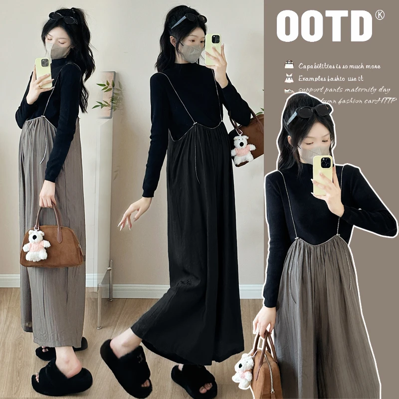 【喵喵严选】2025新款春季套装孕妇背带裤时尚两件套孕妇套装高级感