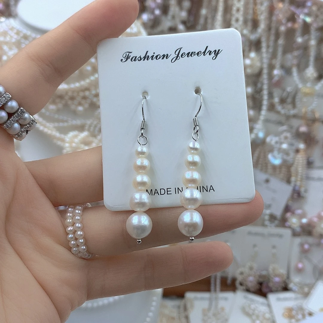 淡水珍珠耳饰银S925镶嵌