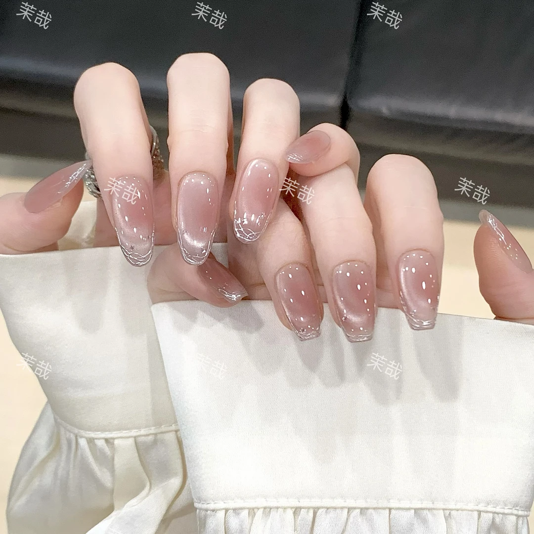 茉哉【素颜】纯手工定制美甲拆卸穿戴甲A4022