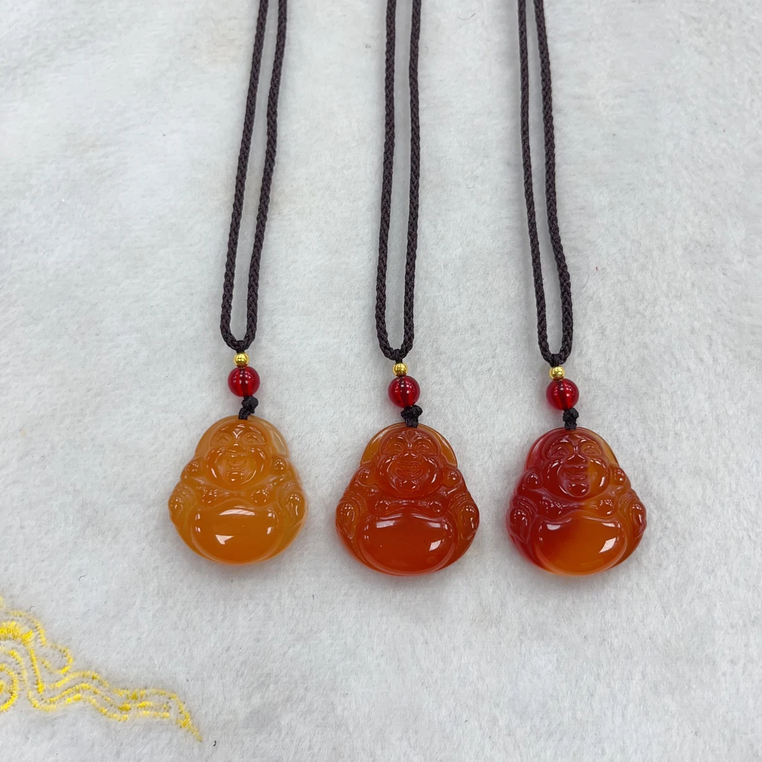 天然红玛瑙佛公吊坠多样性拍一发一