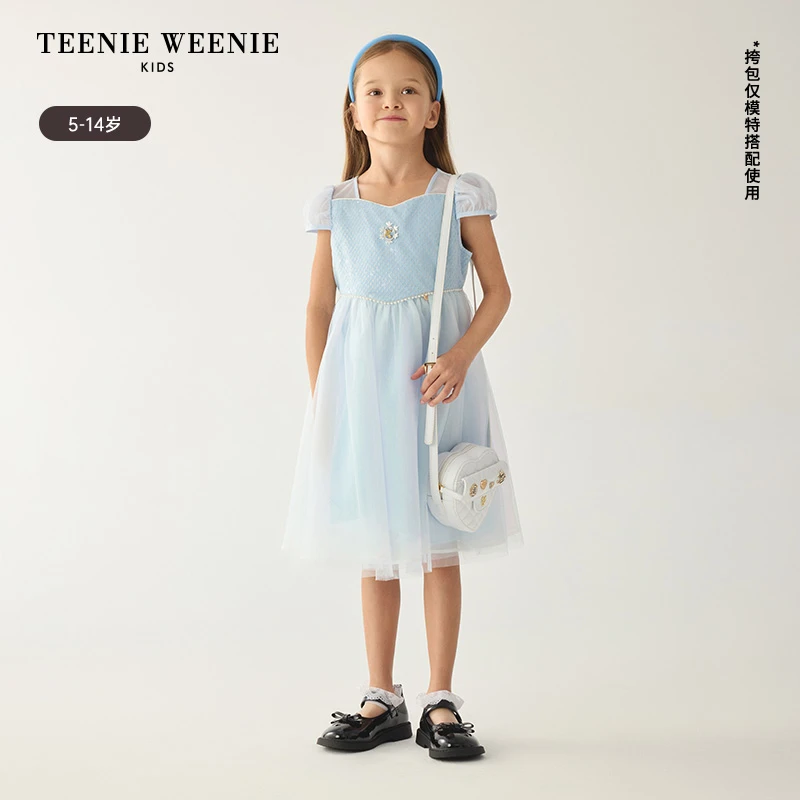 TeenieWeenie Kids小熊童装夏季镭射印花公主风连衣裙TKOW242452K