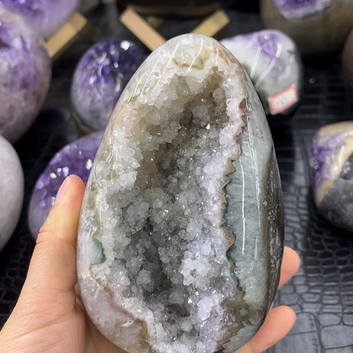 未镶嵌发饰水晶绿皮白晶蛋