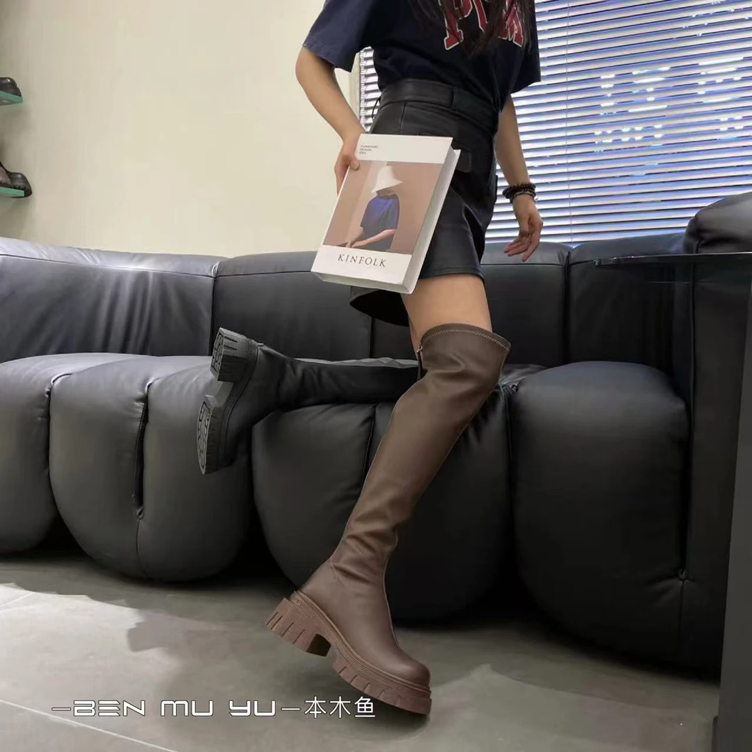 【本木鱼-6510】时尚百搭过膝高筒靴