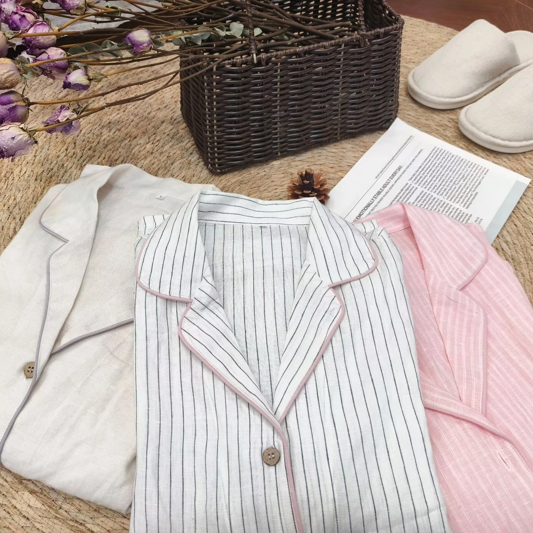 【女款家居服套装】汉麻21支ins风新款长袖家居服外贸无主标