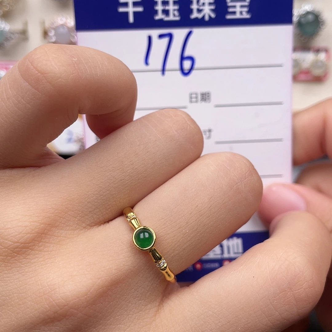 翡翠戒指银S925镶嵌11111