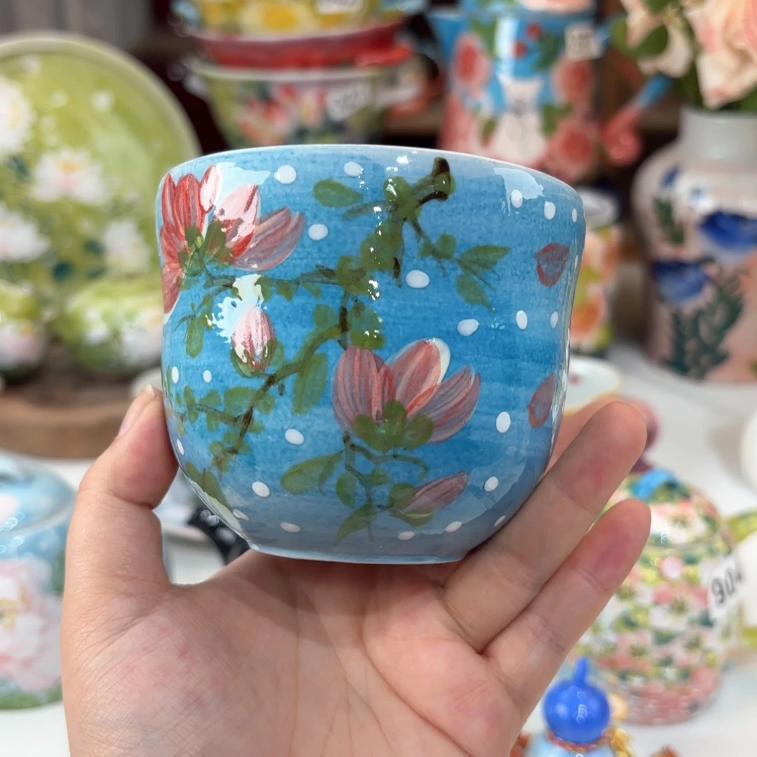 景德镇手绘高温釉下彩陶瓷茶具