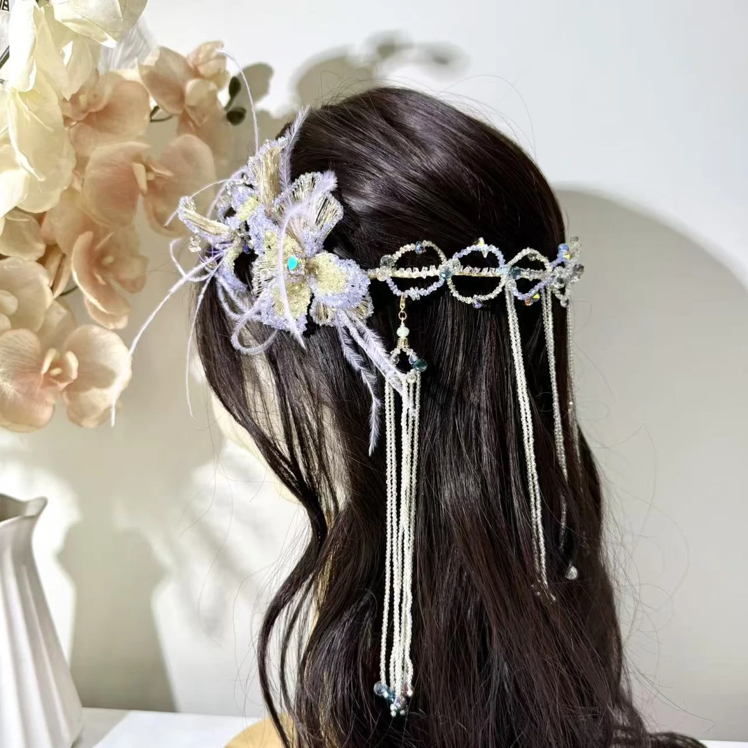 【莫奈海之星】紫霞仙子系列头饰发带高奢气质优雅款