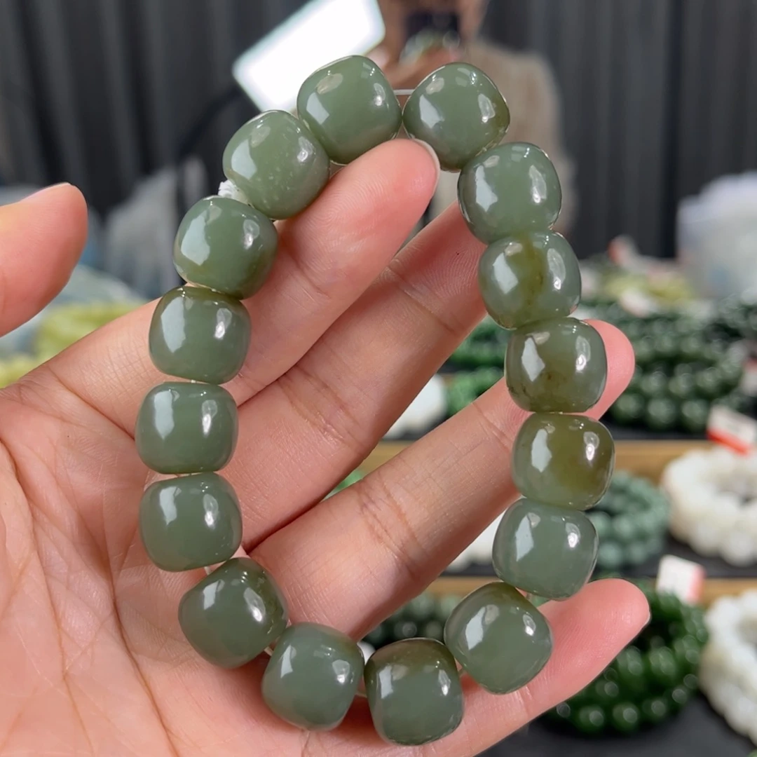 手链未镶嵌和田玉新疆且末蓝带糖卡14老型珠