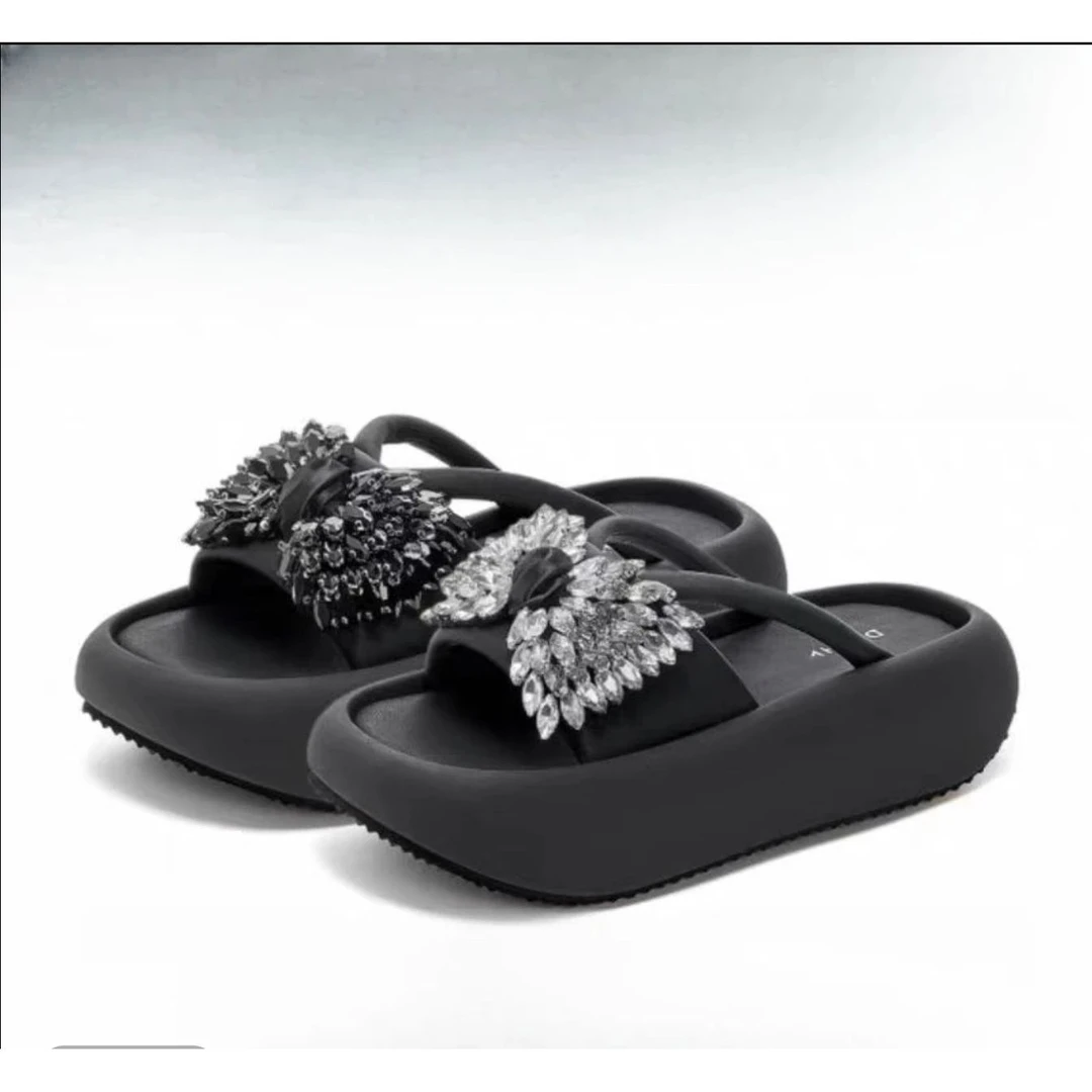 2025夏季新款增高拖鞋女厚底松糕百搭凉拖外穿休闲一字拖