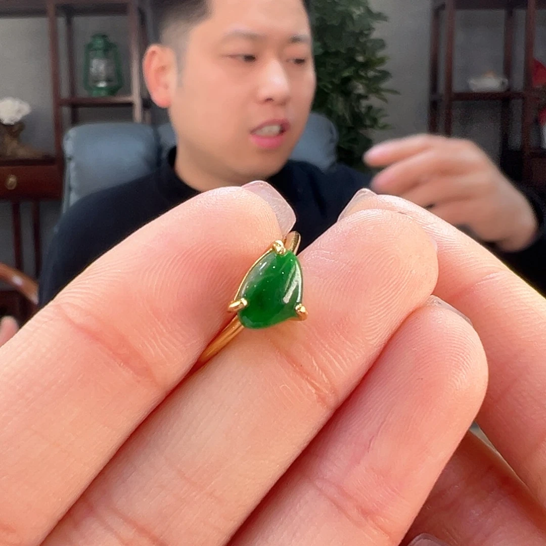 翡翠戒指银S925镶嵌戒指