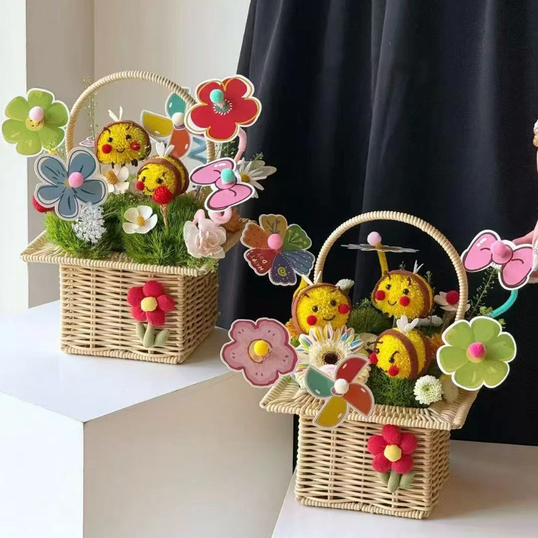 惜花时光 六一儿童节扭扭棒卡片材料包花束diy材料卡通创意资材