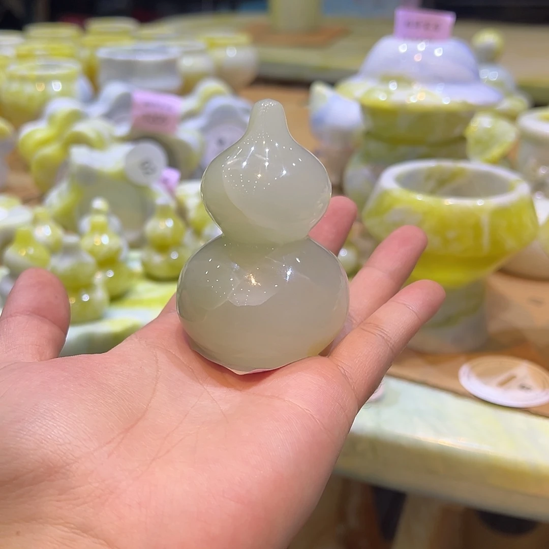 糖***饭石材蓝冰小葫芦1208