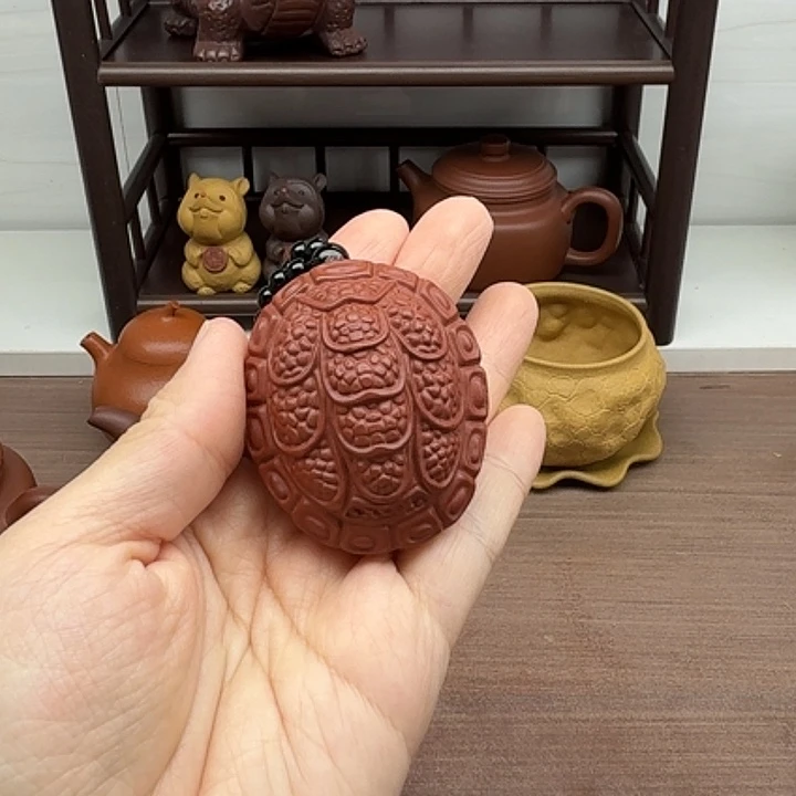 茶案朱泥富甲天下手把件