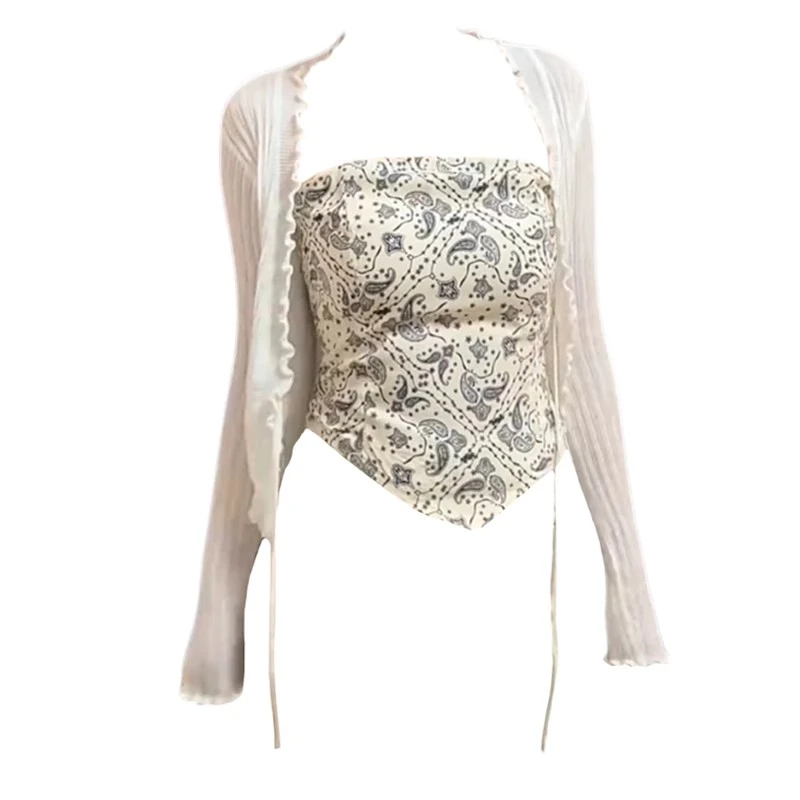 微胖MM法式复古不规则无袖背心夏季大码薄款开衫修身辣妹抹胸上衣