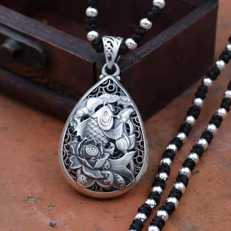 HY32 水滴镂空项链毛衣链链长70CM