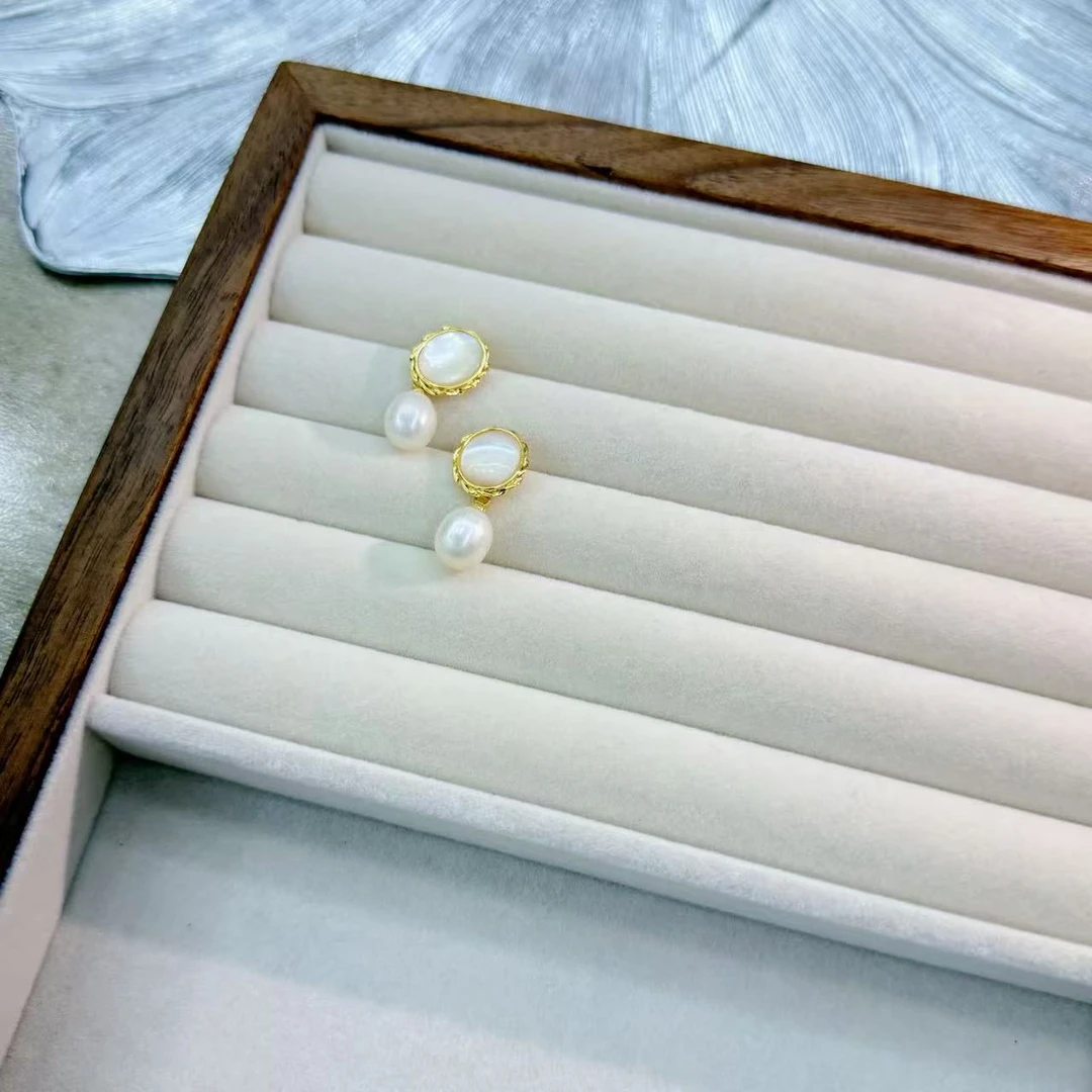 ZZ033 8-9mm 复古画框耳钉