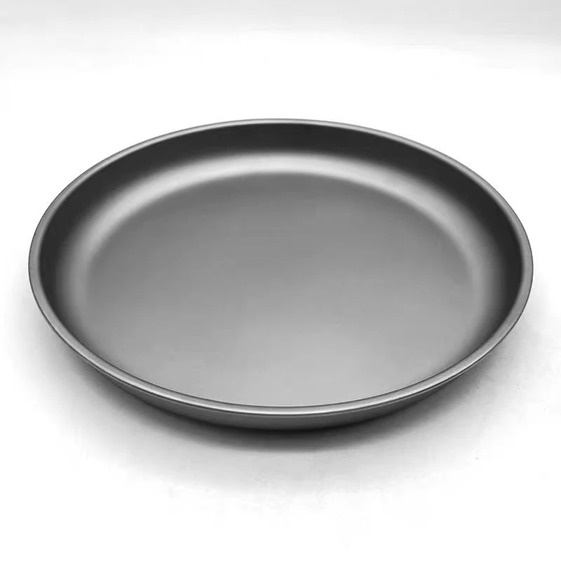 19.2厘米内外纯钛餐盘家用户外露营钛盘