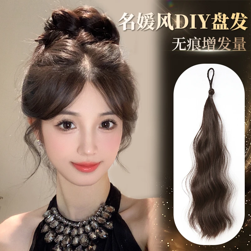 丸子头假发女高丸子盘发发束无痕增发量仿真发2025新款高颅顶发圈