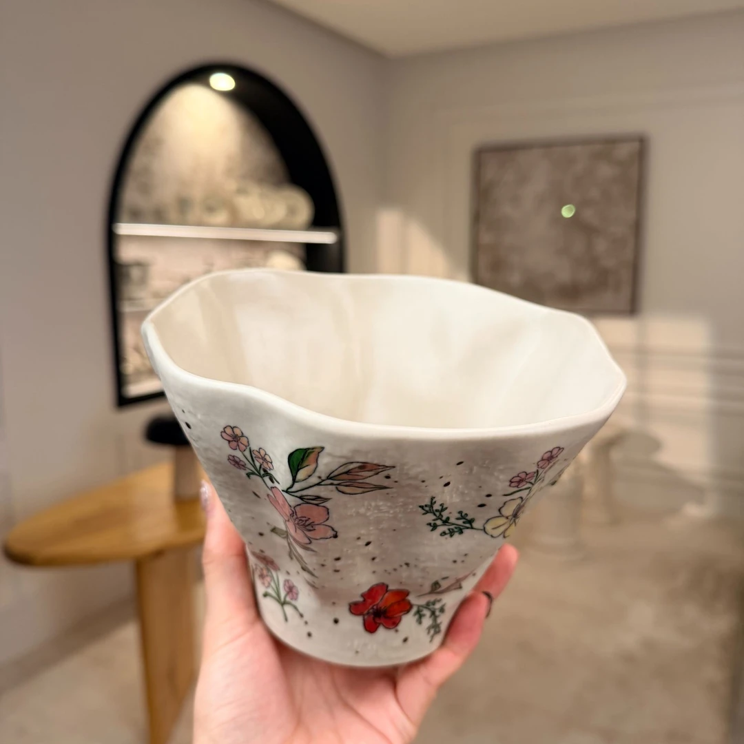 William Wilde小碎花/青花瓷系列餐具/7寸沙拉碗 家用手绘陶瓷碗